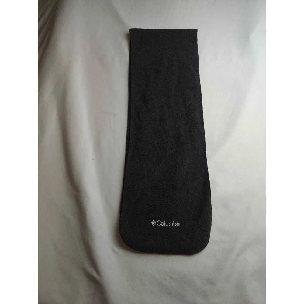 Columbia Fleece Scarf Dark Gray Black Embroidered Logo Winter Outdoor Accessory